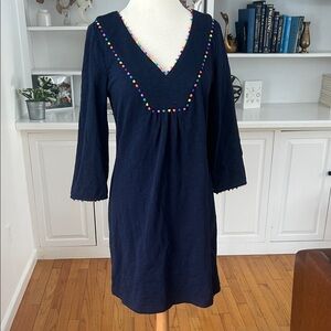 Biden Navy Blue Dress with Colorful Accents